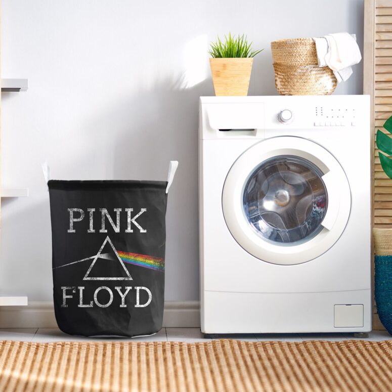 Dark Side Of The Moon Distressed Pink Floyd Laundry Basket