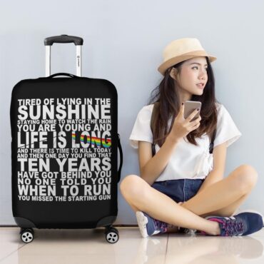 Tired of lying in the sunshine staying home to watch the rain Pink Floyd Luggage Cover