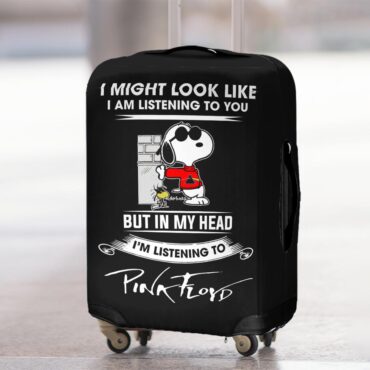 Snoopy I Might Look Like Iam Listening To You Listening to Pink floyd Luggage Cover