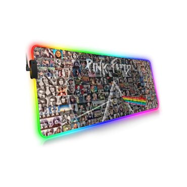 Pink Floyd Photo Mosaic Print Art of All Things Magic RGB Luminous Mouse Pad Led