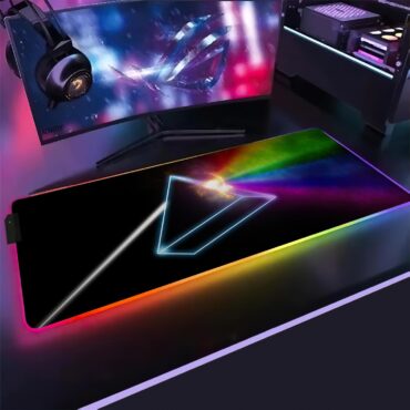 The Dark Side Of The Moon Art Magic RGB Pink Floyd Luminous Mouse Pad Led
