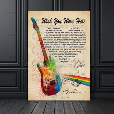 Wish You Were Here Pink Floyd Sign Guitar Canvas