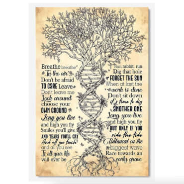 Pink Floyd Poster - Breathe Lyrics