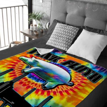 Animals 1977 TieDye Pink Floyd Velveteen Plush Blanket
