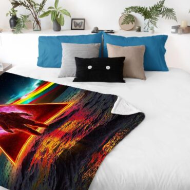 Astronaut Dark Side Of The Moon Pink Floyd Velveteen Plush Blanket