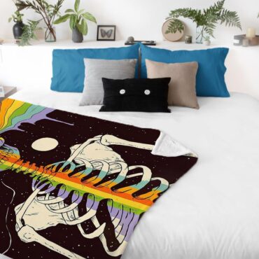 Dark Side of Existence Pink Floyd Velveteen Plush Blanket