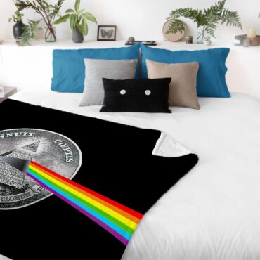 God We Trust With Pink Floyd Velveteen Plush Blanket