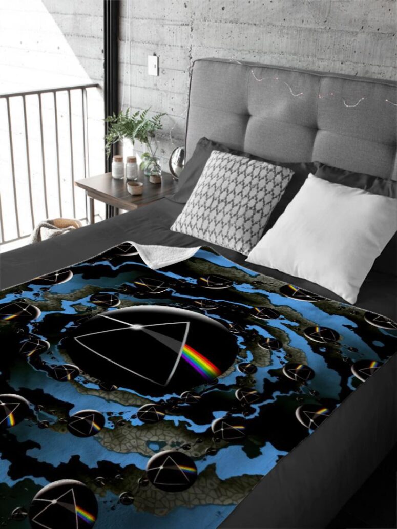 Good bye Blue Sky Dark Side Of the Moon Pink Floyd Velveteen Plush Blanket