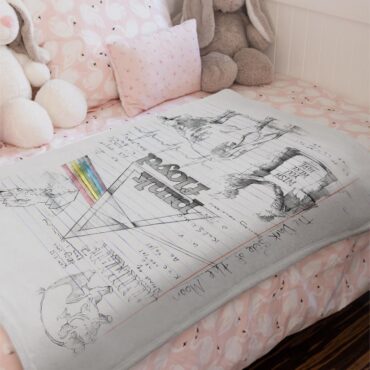 Pink Floyd Album Art Sketches Velveteen Plush Blanket