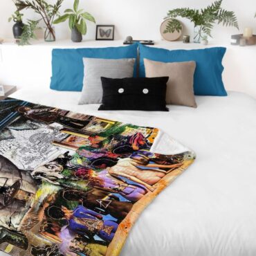 Pink Floyd Psychedelic Rock Album Cover Velveteen Plush Blanket