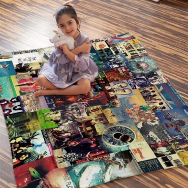 Pink Floyd Albums Collage Velveteen Plush Blanket