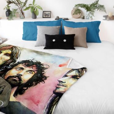 Pink Floyd Band Water Color Art Velveteen Plush Blanket