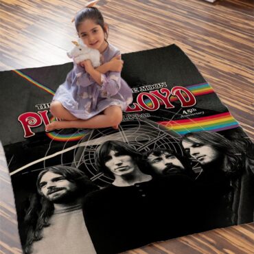 The Dark Side Of The Moon 45th Anniversary Pink Floyd Velveteen Plush Blanket
