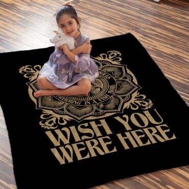 Wish You Were Here Were just two lost souls Swimming in a fish bowl Pink Floyd Velveteen Plush Blanket