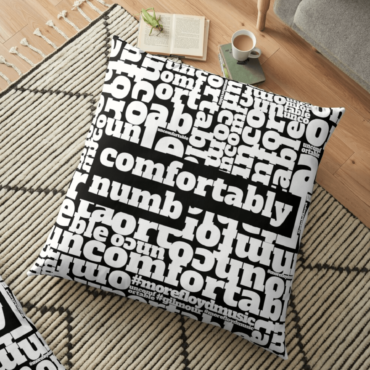 Comfortably Numb Black And White Floor Pink Floyd Pillow