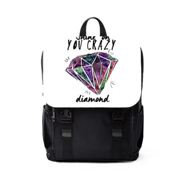 Crazy Diamon  Pink Floyd Black Shoulder Backpack