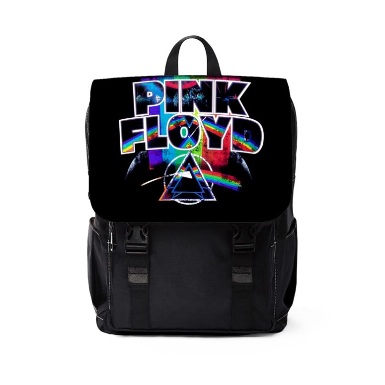 Pink Floyd Color Typographic Vintage Black Shoulder Backpack