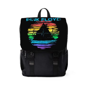 Rainbow Prism Vintage Pyramid  Pink Floyd Black Shoulder Backpack