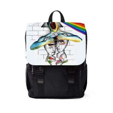 The Division Bell x Dark Side Of The Moon  Pink Floyd Black Shoulder Backpack