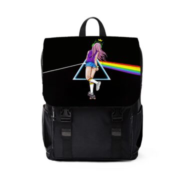 The Girl is Sliding On The Way to The Dark Side  Pink Floyd Black Shoulder Backpack