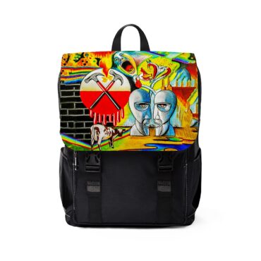 The Wall DSOTM The Division Bell Atom Heart Mother  Pink Floyd Black Shoulder Backpack