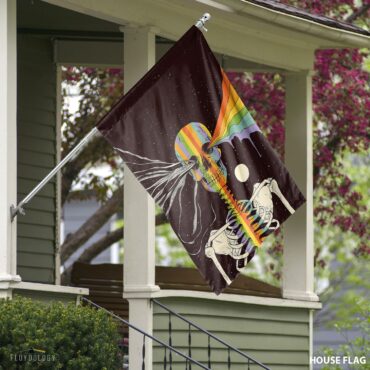 Dark Side of Existence Skeleton Pink Floyd Flag