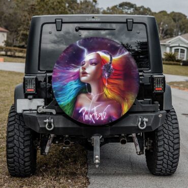 Gorgeous Girl Listen to Pink Floyd Art Spare Tire Cover