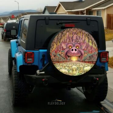 Animals Farm Tribute Painting Pink Floyd Spare Tire Cover