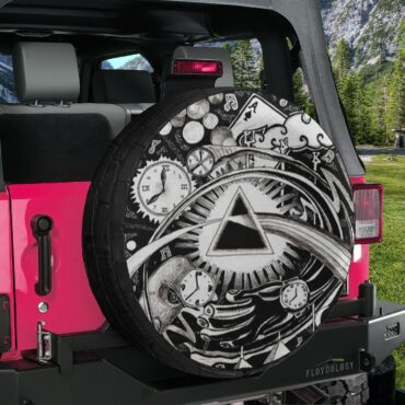 DSOTM Time Division Bell Sketch Artwork Pink Floyd Spare Tire Cover