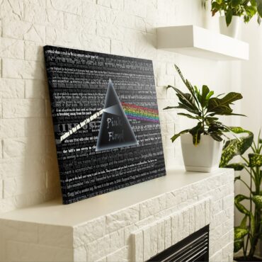 Pink Floyd Lyric Collage Prism Vintage Canvas
