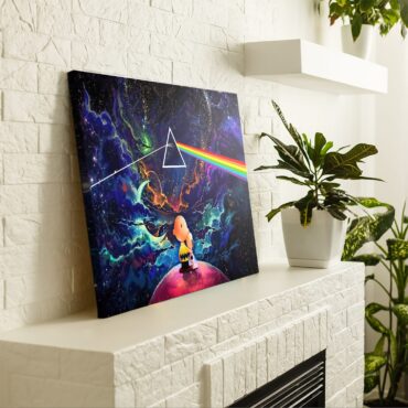 Snoopy and Charlie Brown Dark Side Of The Moon Pink Floyd Canvas