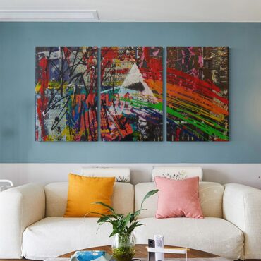 Dark Side Of The Moon Painting Stretched Pink Floyd Canvas