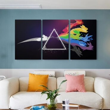 Eeve Evolution Dark Side Of The Moon Pokemon Pink Floyd Shirt