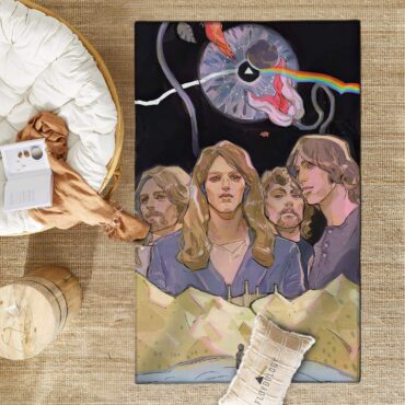 Pink Floyd Band DSOTM Drawing Art Rug