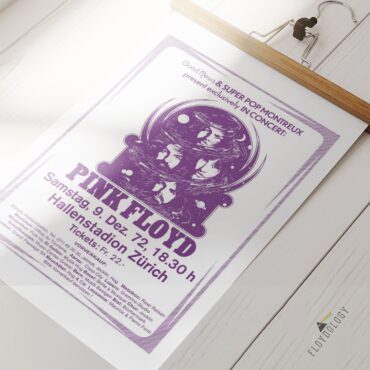 Pink Floyd Zurich 1972 Matrix Vintage Poster