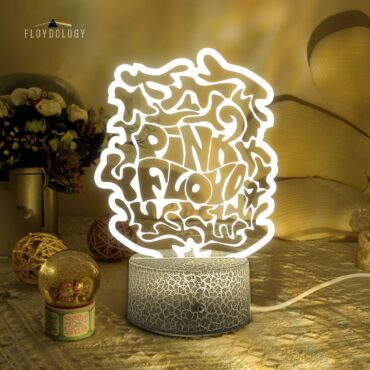 Cosmic Psychedelic Pink Floyd Logo Art Night Lamp