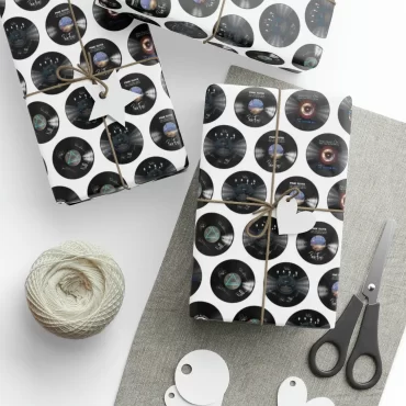 Vinyl Record Collage - Pink Floyd Wrapping Paper