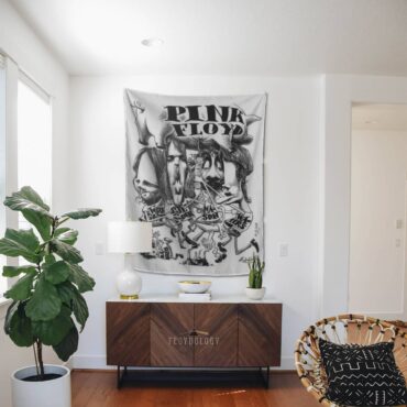 Pink Floyd caricature Drawing Art Tapestry