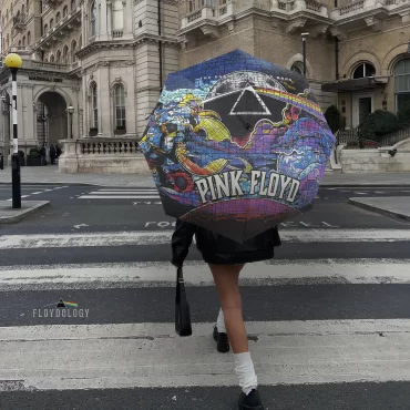 Dark Side Of The Moon The Wall Brick Art - Pink Floyd Umbrella