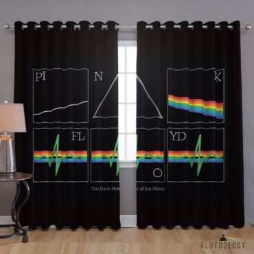 Dark Side Of The Moon 50th Prism Heart Beat - Pink Floyd Window Curtains