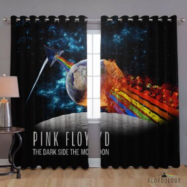 Rainbow Attack Earth The Dark Side Of The Moon - Pink Floyd Window Curtains