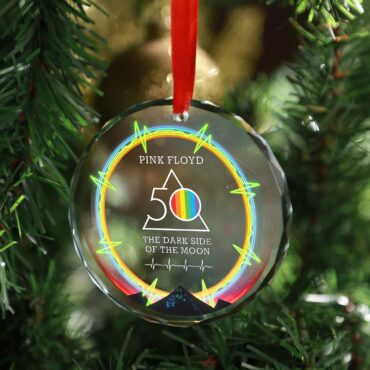 The Dark Side Of The Moon 50 Years Anniversary Circle Glass Acrylic Pink Floyd Ornament