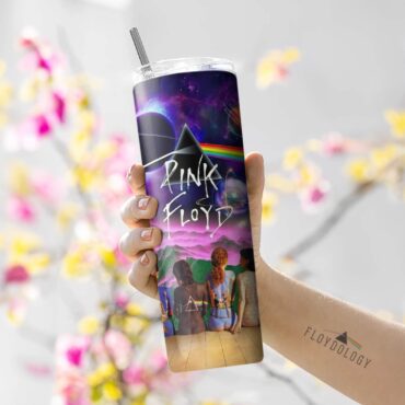 Album Illustration Back Art DSOTM Skinny Stainless Steel Pink Floyd Tumbler