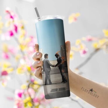 Wish You Were Here Album Cover Skinny Stainless Steel Pink Floyd Tumbler