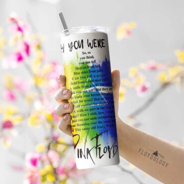 Wish You were here lyric Art Skinny Stainless Steel Pink Floyd Tumbler