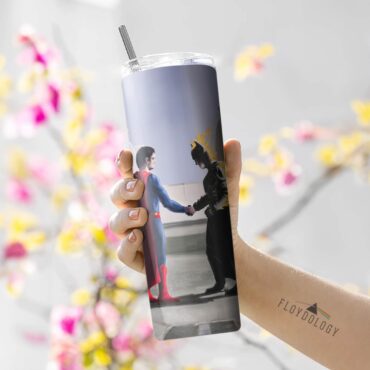 superman vs batman Wish You Were Here Skinny Stainless Steel Pink Floyd Tumbler