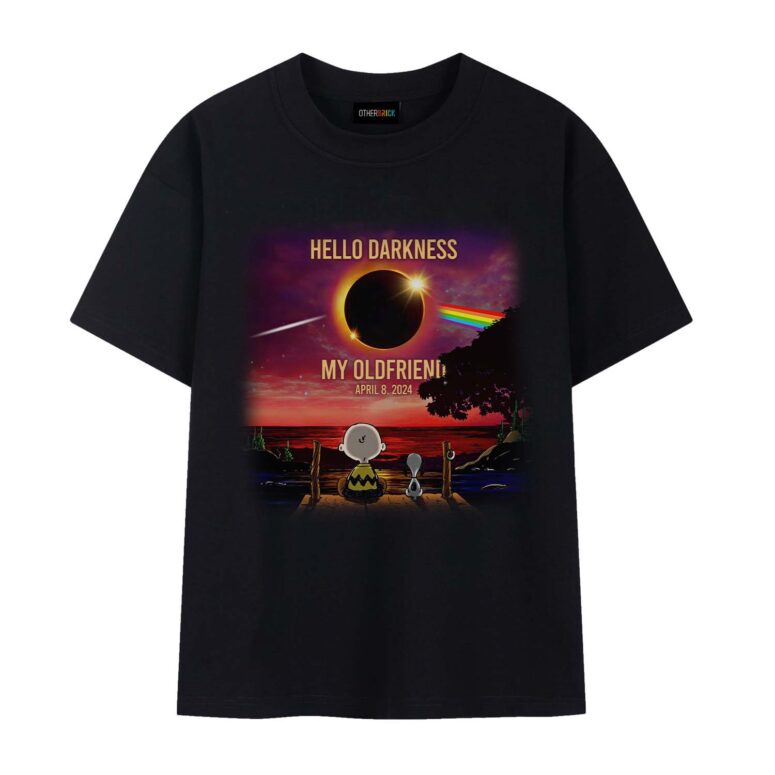 Snoopy Solar Eclipse Hello Darkness My Old Friend April 8 2024 Shirt