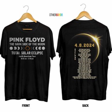 The Dark Side of the Moon Eclipse Lyric 8 April 2024 Pink Floyd Shirt