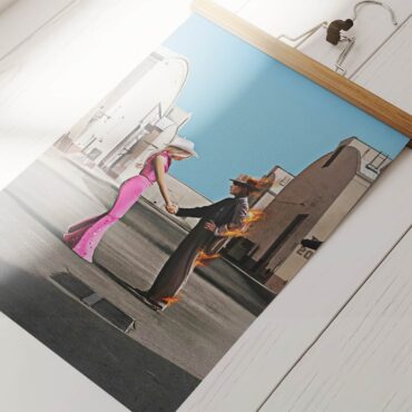 BarbenHeimer Pink Floyd Wish You Were Here Poster
