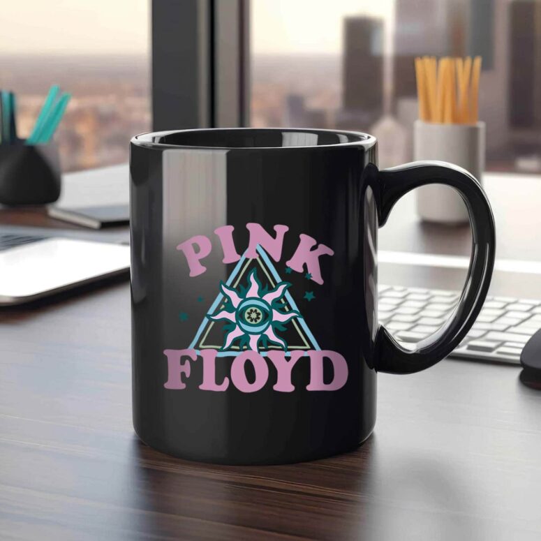 Dark Side Of Flower Pink Floyd Black Mug